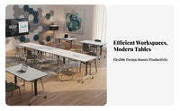 Foldable stacking Table with casters Multi-Functional Mobile folding top Table collaborativenfigurable and collaborativennectable Training Desk for educators, collaborativenference Room, Library