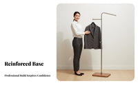 Freestanding Garment Rack Stainless Steel Construction Freestanding Garment Display Floor Standing Metal Boutique Display Rack for Boutiques, Showroom