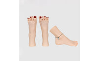Soft Material Realistic Female Foot Lifelike Texture Silicone Foot Model Multi-Purpose Shoe Display Form Separated Toes for Photographers