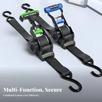 High-Strength Strap Material Retractable Ratchet Strap Rust-Resistant Self-Retracting Lashing Strap Ergonomic Handle for Movers