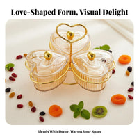 Dustproof Heart Shaped Snack Box Set Compartmentalized Design Multi Compartment Serving Platter Nordic Design for Hosts, Coffee Table, Party