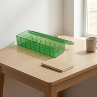 7 Divider Boards Acrylic Card Storage Box Removable Dividers Clear-Lid Card Box