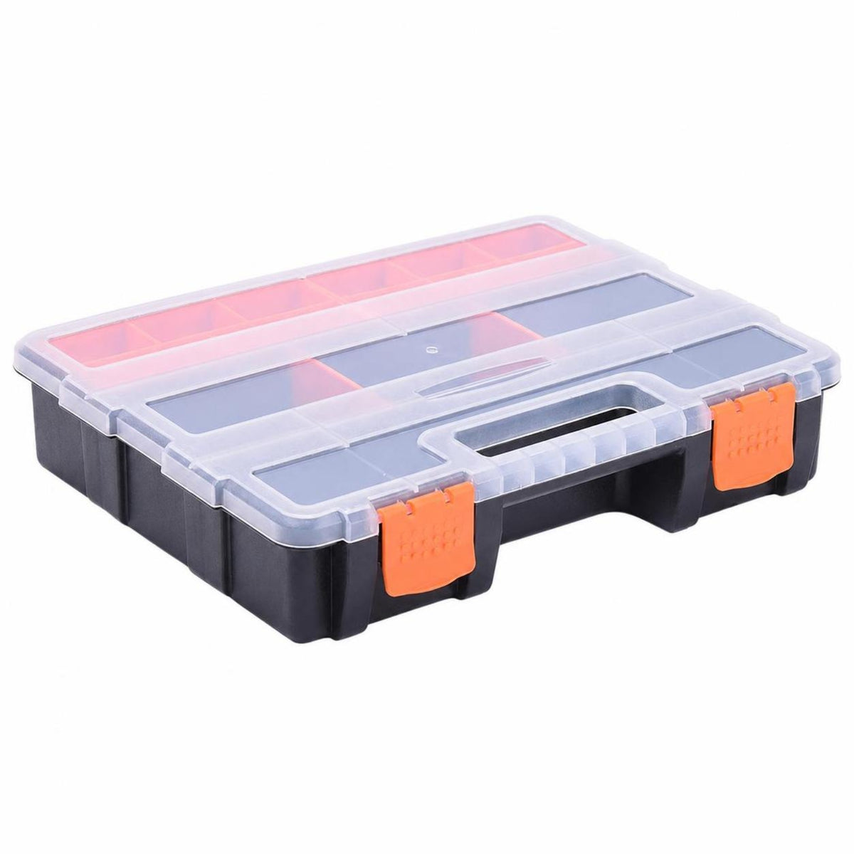 Slimline Screw Organizer Box Sturdy Hardware Storage Case Heavy-Duty Container Rugged for DIYers, Garage