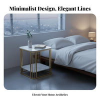 Space-Saving C-Shaped End Table Multi-Functional Nightstand Modern design Household Furniture 2-Tier Storage for Apartment Dwellers, Homeowners, Students, Living Room, Next to Sofa, Balcony, Small Spaces