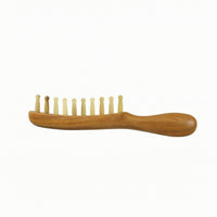 Ergonomic Long-Handled Massage Comb Smooth Sandalwood Comb with Horn Teeth Versatile Scalp Massager Multipurpose