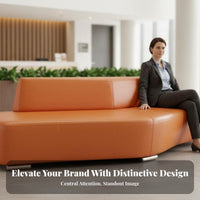 Upholstered 3-Seater Bench Modern Design Bendd Island Sofa Minimalist Aesthetic Business Furniture for Clients, Guests, Hotel Lobby, Waiting Room