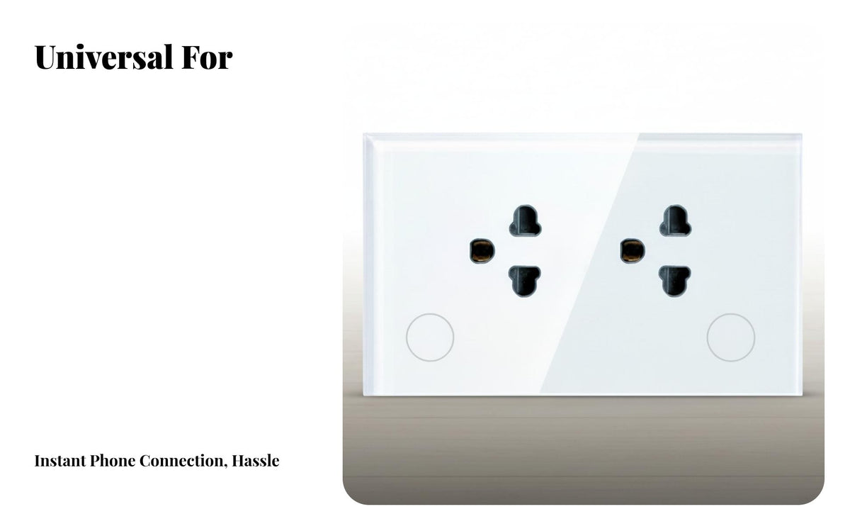Built-in Smart Outlet Vocal Command WiFi Smart Outlet Two Socket Wall Plate No Hub Required WiFi Power Receptacle for Homeowners