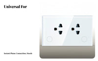 Built-in Smart Outlet Vocal Command WiFi Smart Outlet Two Socket Wall Plate No Hub Required WiFi Power Receptacle for Homeowners