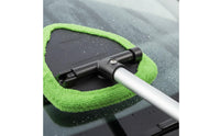 Washable & Reusable Pads Telescopic Windshield Cleaning Tool Lightweight Design Long Handle Glass Cleaning Brush Anti-Slip Grip Microfiber Defogging Wand for Trucks