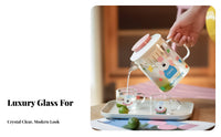 Glass Pitcher with Lid Heat Resistant Glass Infuser Pitcher with Lid Large Capacity Hot Cold Beverage Carafe for Families, Kids, Summer, Party