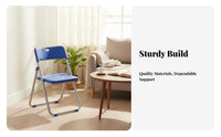 Foldable Fold-up Chair with Backrest Space-Saving Collapsible Chair with Back Support Stackable Folding Stool Compact Storage for Homeowners, Event Planners, Dining Room, Office, Events, Queuing