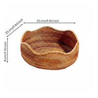 Natural Material Woven Rattan Basket Eco-Friendly Household Storage for Desktop