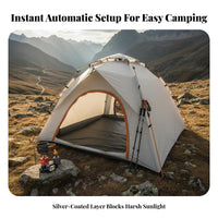 Sun Protection Automatic Quick-Setup Tent Mesh Instant Instant-Expand Tent Ventilated Portable Shelter Good Ventilation for Families, Backpackers, Hiking, Travel, Beach, Fishing Trips