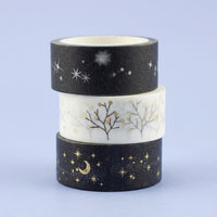 Foil Washi Tape Set for Scrapbooking & Stamping Supplies, Japanese Masking Paper for Crafters, Decorative Stationery, 15mm X 5m