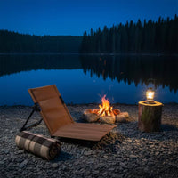 Foldable Outdoor Lounge Chair Compact Reclining Chair with Aluminum Frame Portable for Campers, Picnic