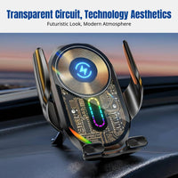 Car Phone Holder, Three-Axis Linkage, Transparent Circuit, Maglev Mag Series 5, Universal Air Vent Mount, Electric Clamping, 15W