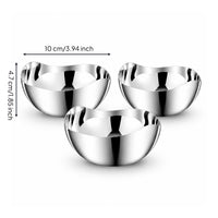 3 Pieces Smooth Surface Stainless Steel Bowl 10 Cm Scalloped Bowl Small Household Dishware Lightweight
