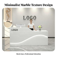 Modern Reception Desk Sturdy Construction Retail Checkout Counter High Load-Bearing Capacity Salon Reception Desk for Beauty Salons, Lobbies