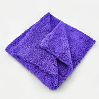 Edgeless Design Towel Car Drying Towel, 40cm x 40cm Microfibre Cleaning Cloth, 350 GSM Soft Coral Fleece for Interior and Exterior Detailing