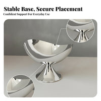 Fluted Pedestal Tray Desktop Moon-Shaped Tray Electroplated
