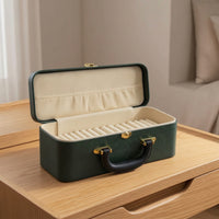 Multi-Slot Bracelet Storage Case Portable Bracelet Case Hard-Shell Bangle Box with Handle Travel-Friendly for Collectors, Travelers, Dresser, Vanity