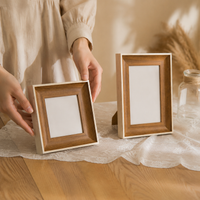 Picture Frame Photo Frame Desktop Wall-Mount 20.3cm Walnut Color Resin Modern Minimalist