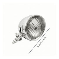 Motorcycle Headlight with Glass Lens H4 Motorcycle Headlight Front Lamp 12V Light Metal for Motorcyclists, Custom Builds