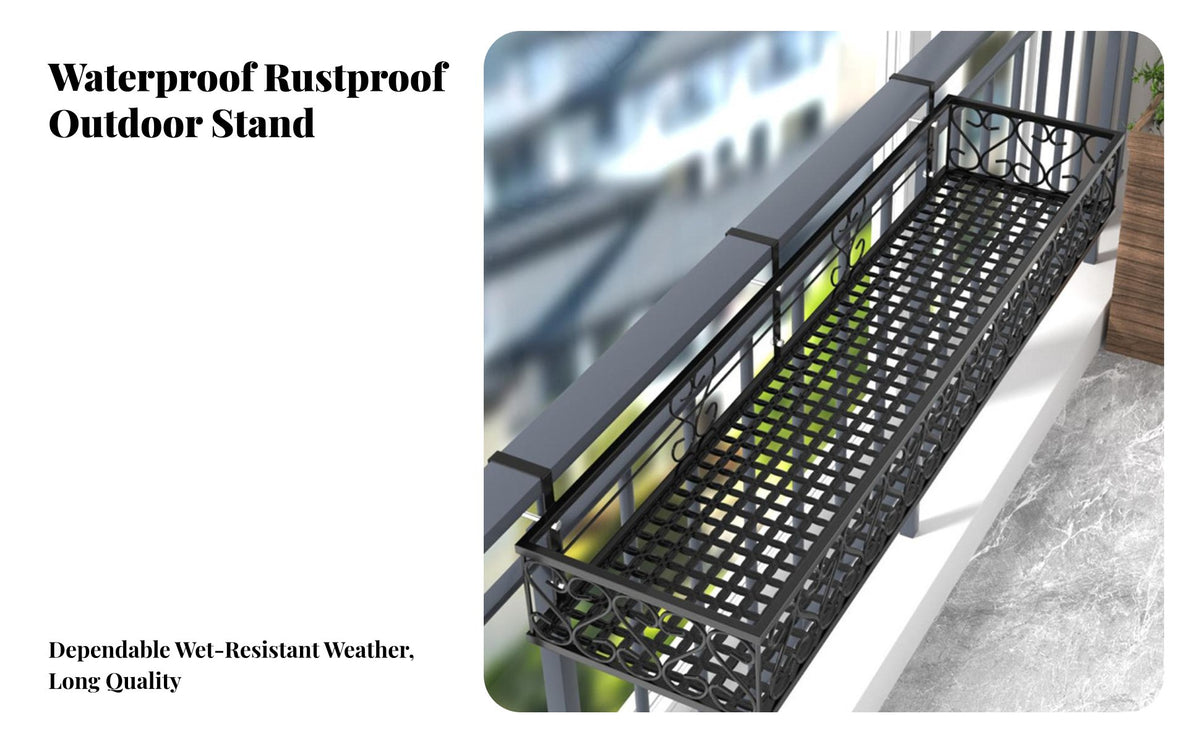 Space-Saving Railing Planter Rack Indoor and outsidedoor Use Hanging Planter Basket Easy Installation plant Pot Holder Adjustable fasteners for Apartment Dwellers, Gardeners, homeowners, Balcony, glazed openingsill, Indoors, glazed openings