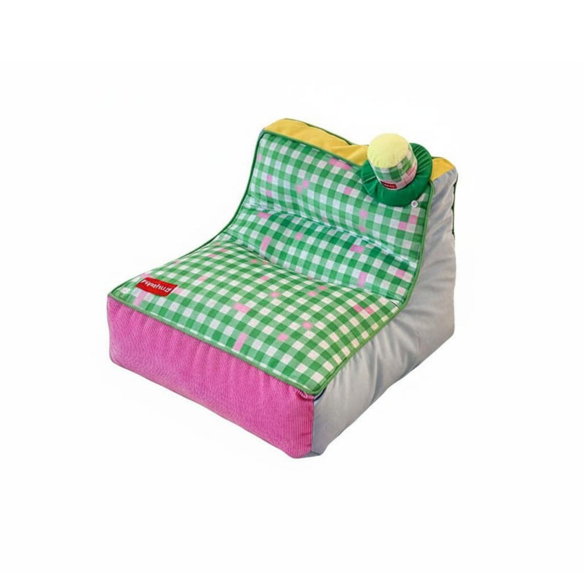 Creative Design checkered Block Armchair Comfortable Seating Lounge Chair Deep Seat Home Furnishing dense Foam Filling for Apartment Dwellers, Students, Young Adults, Living Room, Bedroom, Study