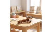 Leather Hand Bell Handheld Tinkle Bells with Strap Smooth Percussion Instrument for Teachers, Classroom, Home