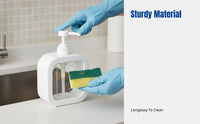 Liquid Dispenser Bottle, Portable Pump, Empty Container for Shampoo, Shower Gel, Laundry, Travel, Transparent