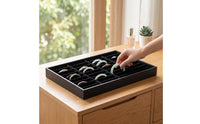 Divided Jewelry Display Tray with 40 Slots Compartmented Velvet Jewelry Tray with Dividers Soft Drawer Organizer Compact for Jewelers