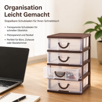 Mini drawer organizer, transparent storage box with lid, 5L capacity, for desk & office