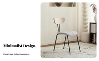 Retro Inspired Upholstered Side Chair Minimalist Design Channeled Seat Side Chair Soft Textile Upholstery Seating Furniture Comfortable Cushion for Cafe Owners, Interior Designers, Homeowners, Dining Room, Bedroom, Study, Home Office