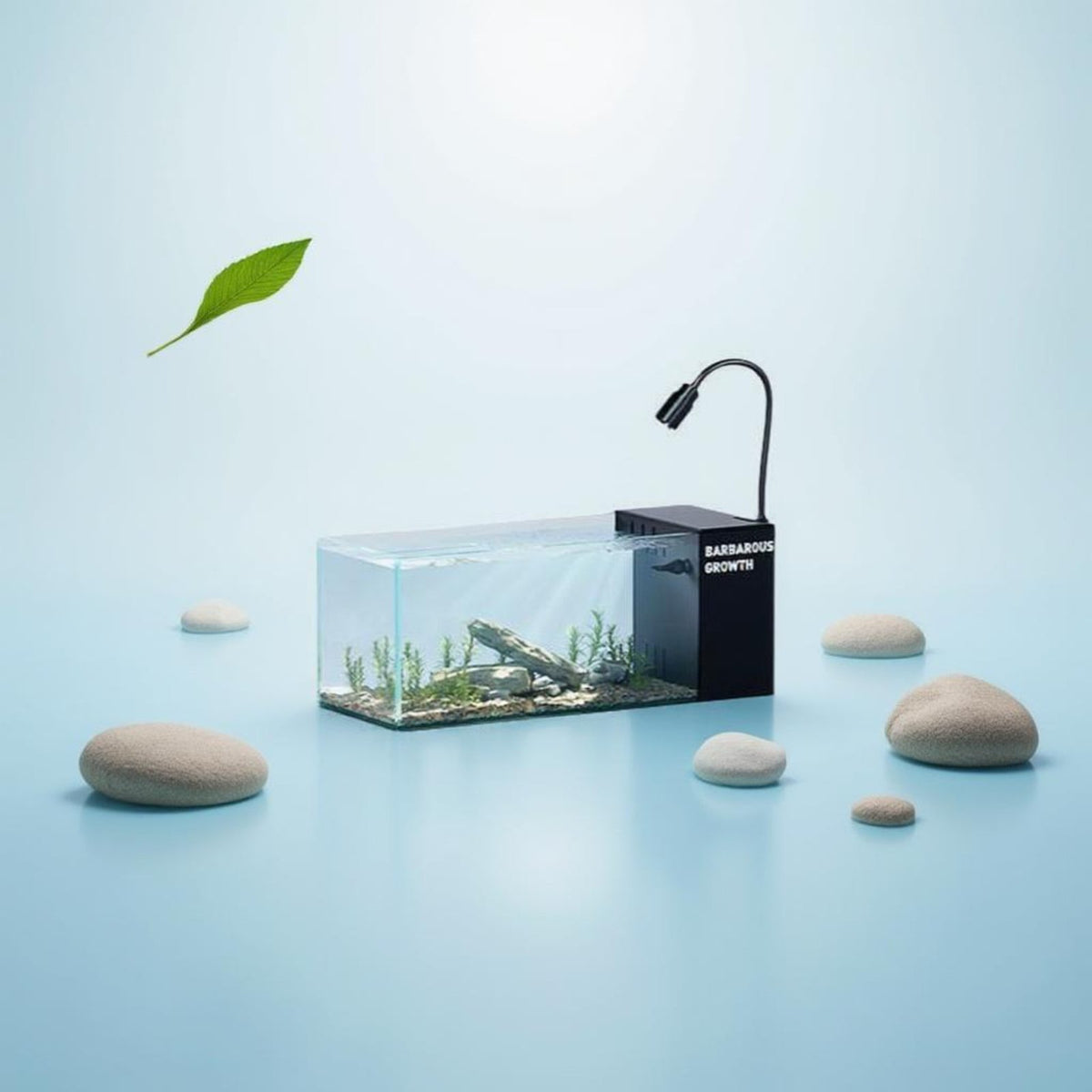 Desktop Clear Glass Aquarium with Automatic Circulation