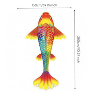 Colorful Koi Fish Kite Flowing Tail Koi Kite Bright Colors Wind Flyer for Outdoor, Beach, Park
