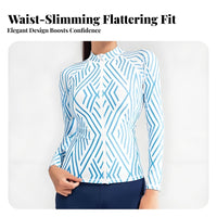 women's Surfing Suit Quick-Dry Zip Front Sun Protection Swimsuit Zip Front Sun Shirt Flattering Fit for Surfers, Diving