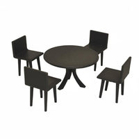 1:18 Scale Dining Set Model Display Dollhouse Table and Chairs Compact Size Mini Dollhouse Table and Chairs
