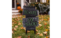 Halloween Ground Sign with Stakes Outdoor Lawn Sign with Post Weather Resistant for Halloween, Porch