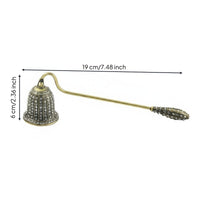 Ideal Gift Candle Snuffer Elegant Design Bell Candle Extinguishing Tool Smokeless Extinguishing Bell-Shaped Flame Snuffer Long-Lasting Metal Construction for Home Decor, Wedding, Dinner Party, Religious Ceremony