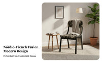 French design Cane rear Dining Chair durable Wood Frame Indoor Furniture Upholstered Seat Home Seating Nordic Design for Interior Designers, Homeowners, Adults, Living Room, Kitchen, Bedroom