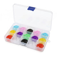 15 Pieces Diamond-Shaped Pedal Knob Cap Faceted Effects Pedal Cap Mixed Colors Footswitch Topper Transparent