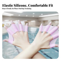2 Pieces High Elasticity Webbed Swimming Gloves Secure Fit Frog Hand Training Paddles Comfortable to Wear for Adults, Young Swimmers, Diving