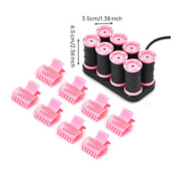 8 Pieces Long-Lasting Curls Heated Hair Rollers with Clips Fast Heating Electric Hot Roller Set Adds Volume and Luster Hot Roller Set Ceramic Technology for Travelers, On the Go, Business Trips