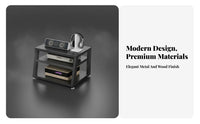 Stable and Sturdy Multi-Tier High-Fidelity Equipment Rack Ventilated Desktop Amplifier Stand Thickened Panels Audio Component Shelf Ventilated Design for Audiophiles, Home Office, Study Room