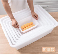 特大号加厚塑料收纳盒食品盒无盖保鲜盒储物盒长方形塑料盆周转箱 特厚灰色303：41*28*14 中号
