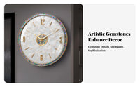 Drill-Drillless Installation Shell Face Wall Clock Quartz Movement Mother of Pearl Clock Easy to Hang for Gift Givers, Bedroom, Entryway