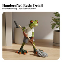 Creative Design Resin Frog Sculpture Inspirational Nordic Aesthetic Frog Decor Hand-Dyed for Garden, Living Room, Desktop