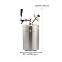 Stainless Steel Mini Keg Handhold Cutouts Modest Brew Container Keg Connector Fittings Drink Container