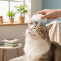 360° Rotating Electric Feline Head Massager Deep Kneading Massage Automatic Pet Scalp Massager Low Noise for Cats, Dogs